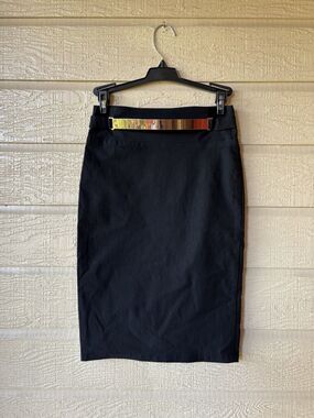 Top 10 USA womens Black Knit Gold Metal Accent Short Pencil Skirt size Small